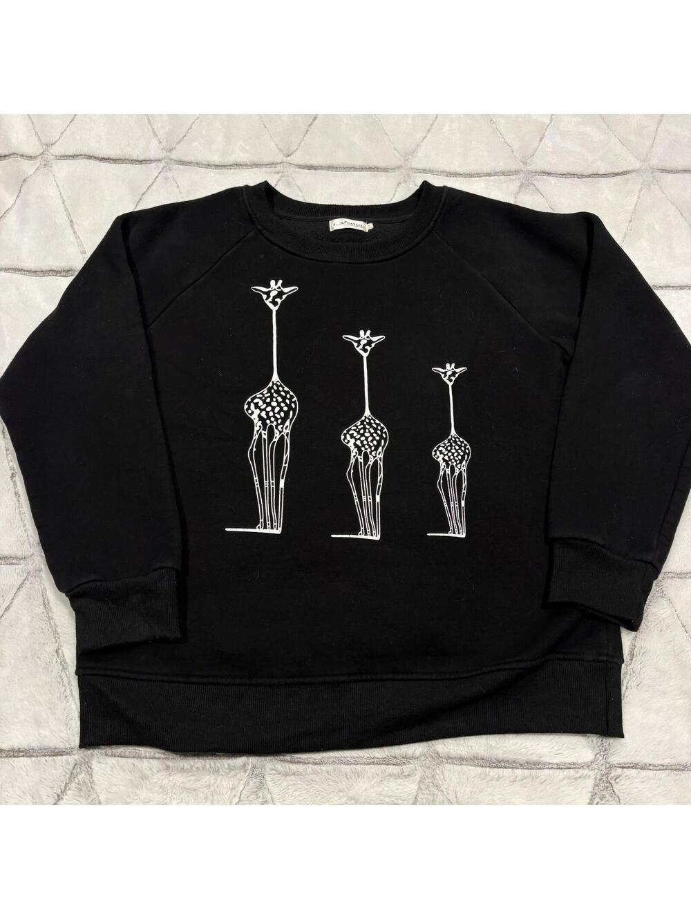 L.A. Soul Lounge Animal Black Giraffe Graphic Sweatshirt Men Size M Cotton Cozy